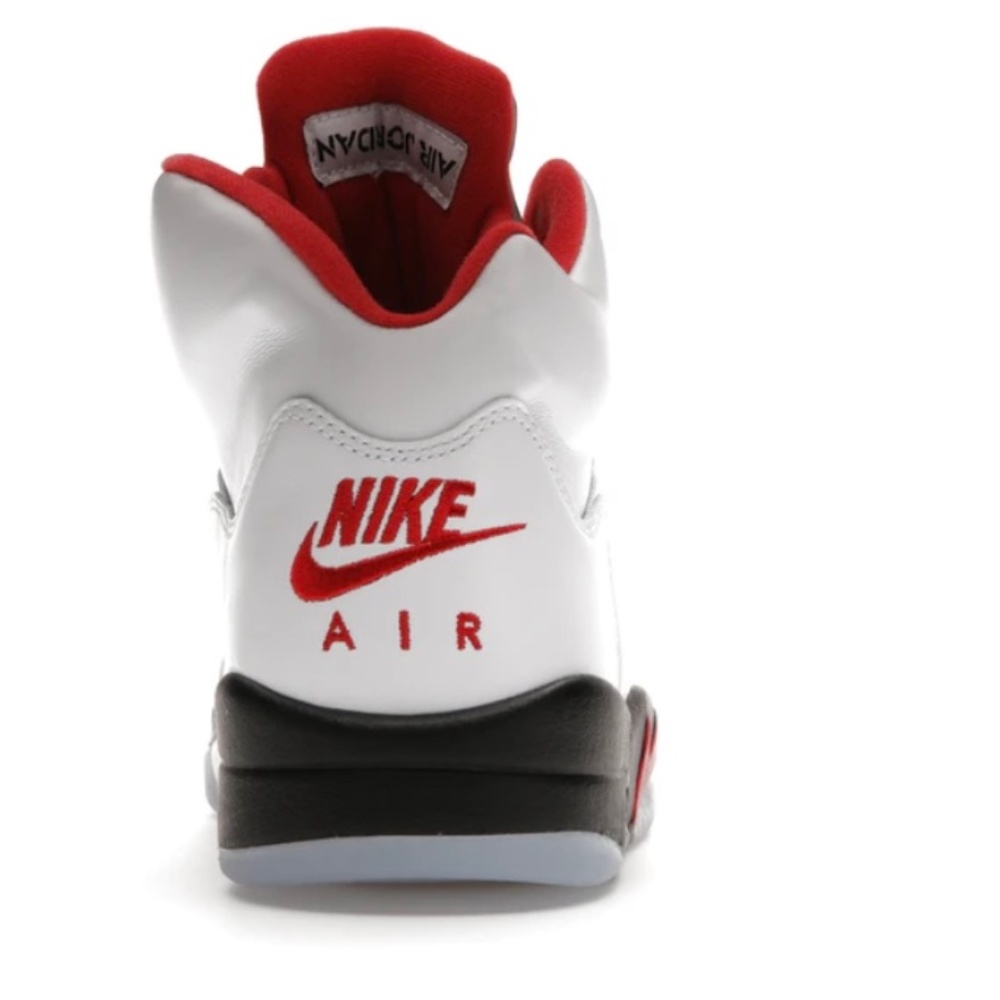 Jordan 5 Retro Fire Red Silver Tongue Size 12